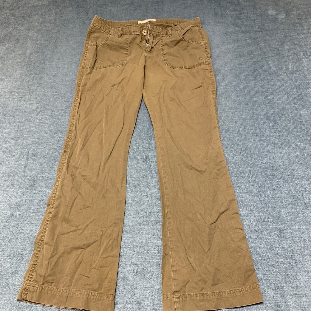 Abercrombie & Fitch Pants Womens 2 Brown Flared Leg Pockets Streetwear Outdoor